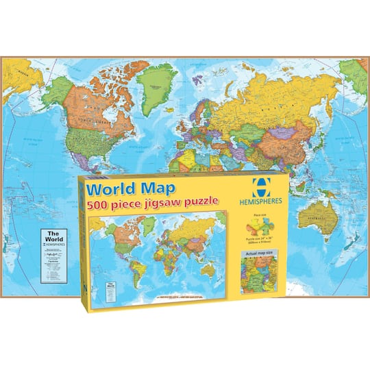 Round World Products World Map Jigsaw Puzzle | 25" x 36" | Michaels®